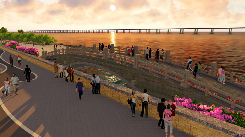 西湾红树林湿地公园滨海长廊,黄岛红树林滨海公园