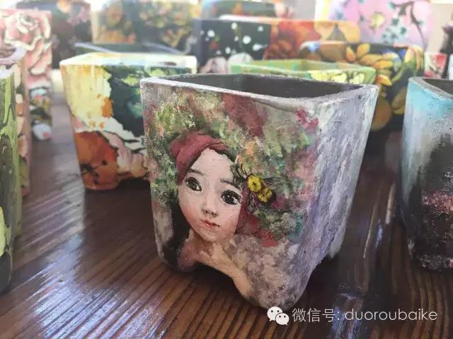 手绘多肉花盆教程,多肉花盆迷你拇指盆手绘