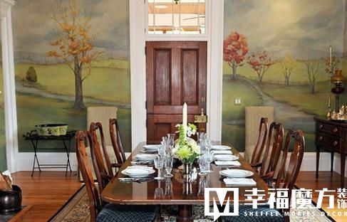 小户型餐厅墙面装饰画简约,欧式风格餐厅墙画