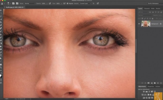 用ps修复大小眼,ps改善大小眼