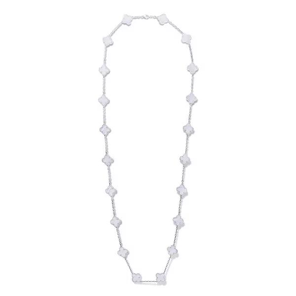 vca四叶草带钻项链系列,vca梵克雅宝四叶草项链