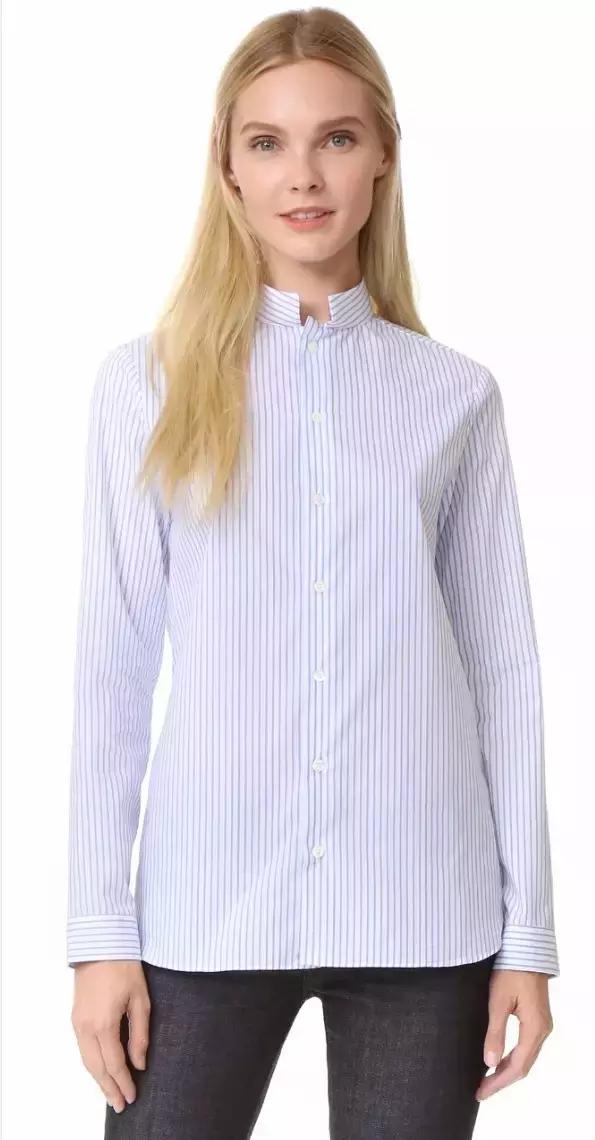 初秋减龄条纹衬衣,粉色初秋衬衣气质百搭