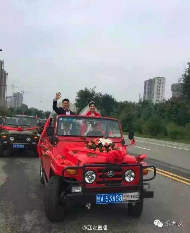 一对新人喜结良缘迎亲车队,鄠邑区新婚车队