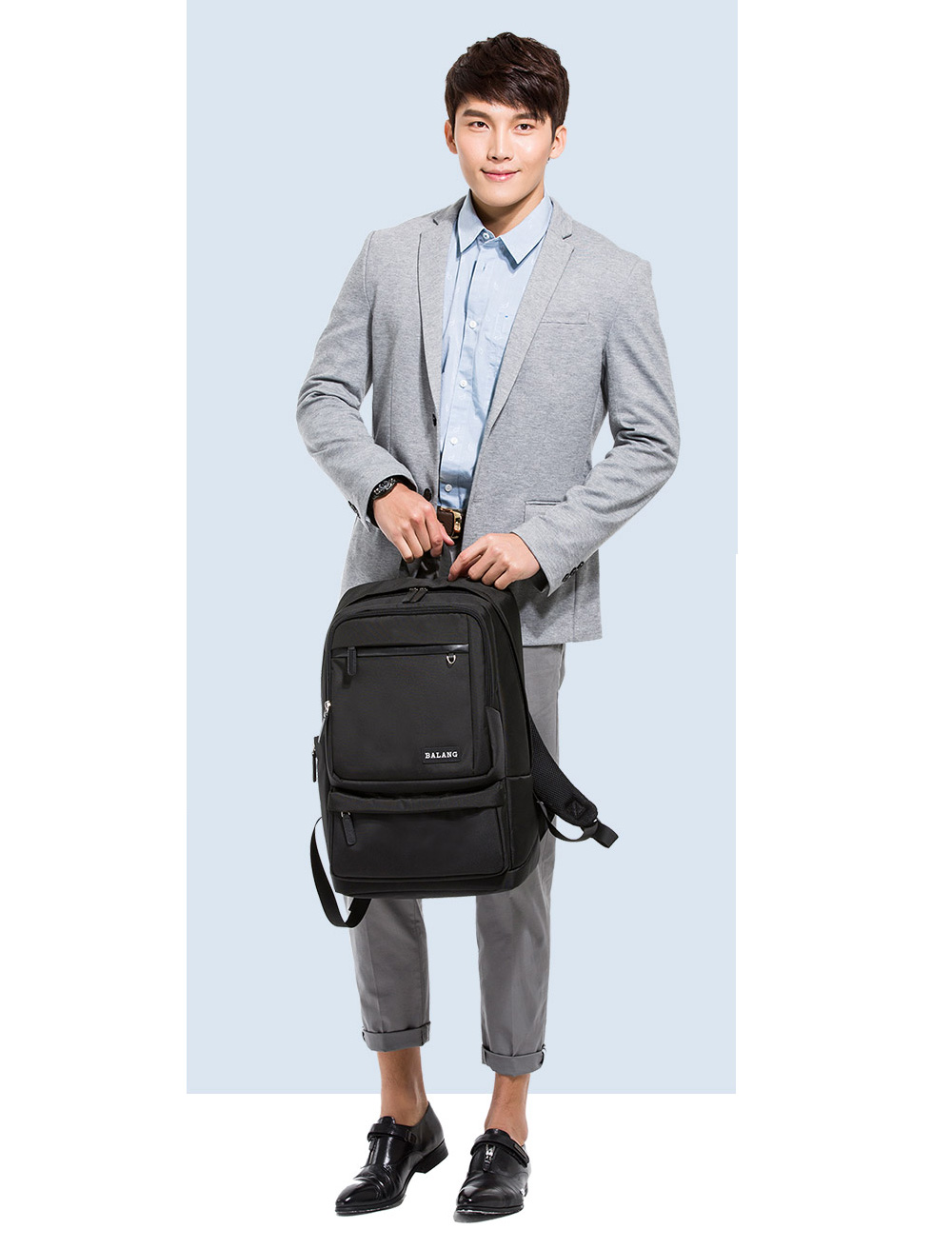 巴朗双肩包男士背包商务85l,巴朗balang帆布学生双肩包