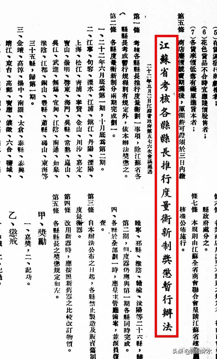 沭阳往事|全国统一度量衡工作中的沭阳县（1929-1933）