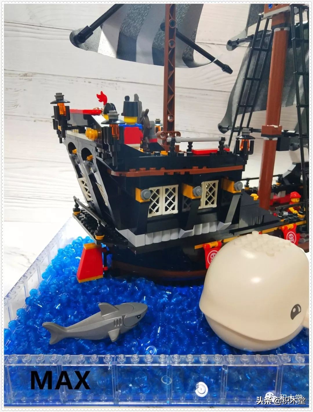 「虚测评」哲高积木QL1801海盗船之骷髅冒险号