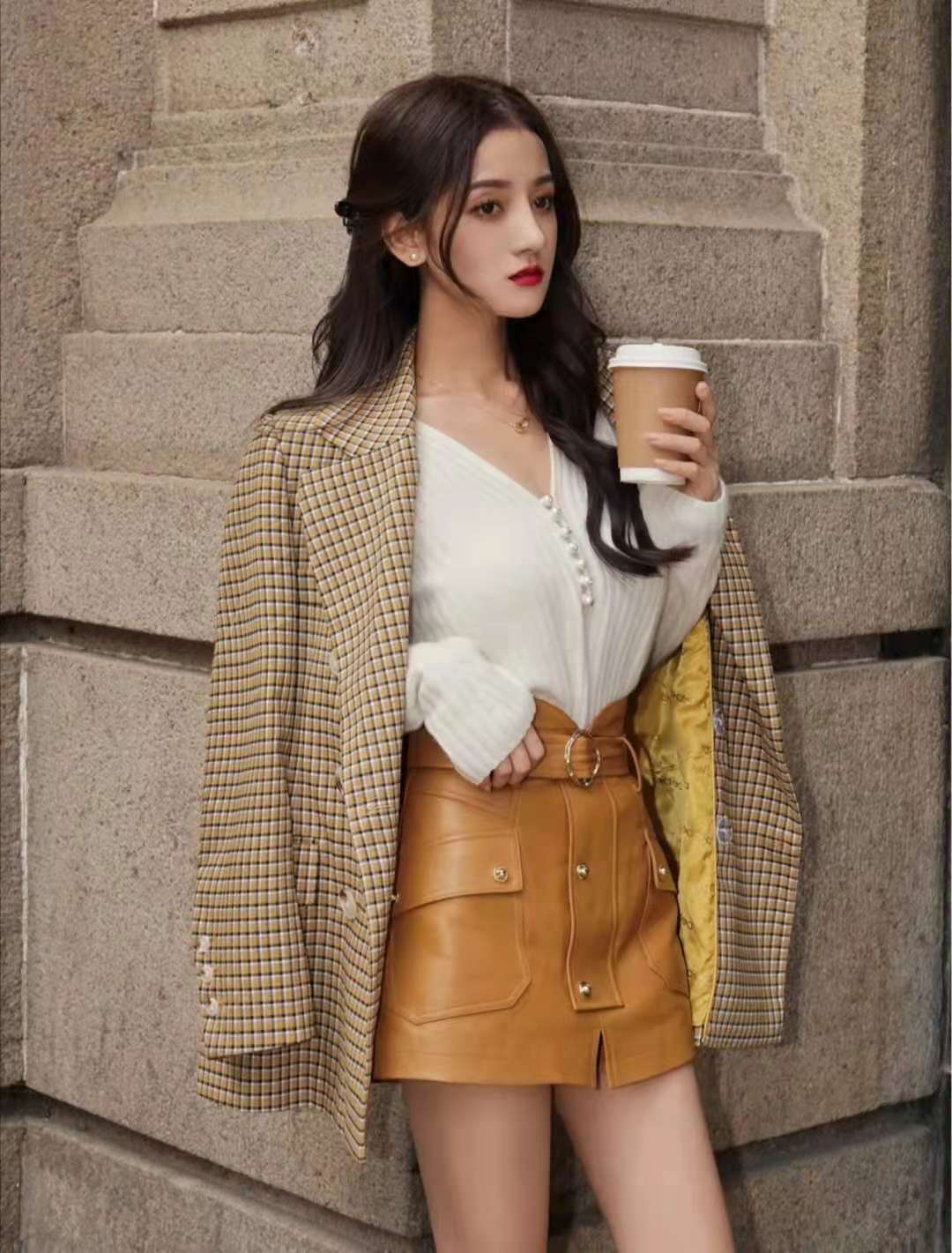 格纹西装外套休闲穿搭男士,小个子收腰格纹西装搭配