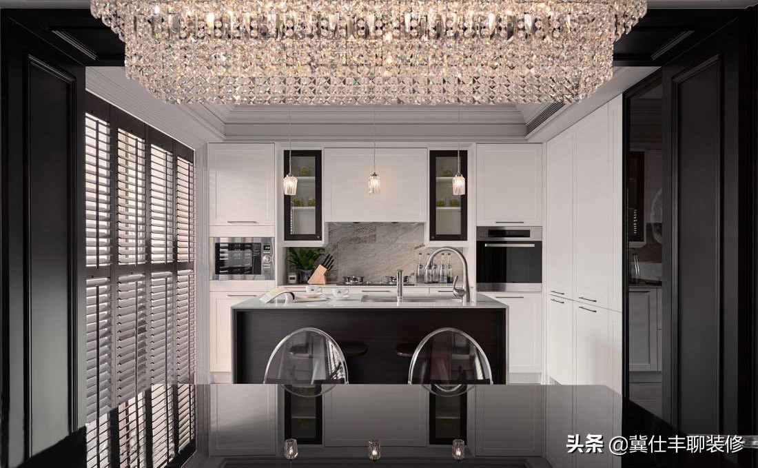 2020最流行石膏吊顶新中式设计图,四格子石膏线吊顶造型简单好看