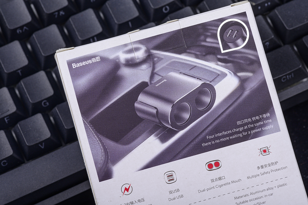 倍思点烟器车载快充数据线,车载点烟器插头转换器倍思