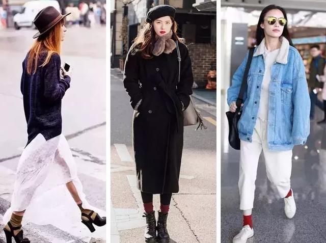 羊毛短靴穿搭,杨颖黑色长筒袜马丁靴