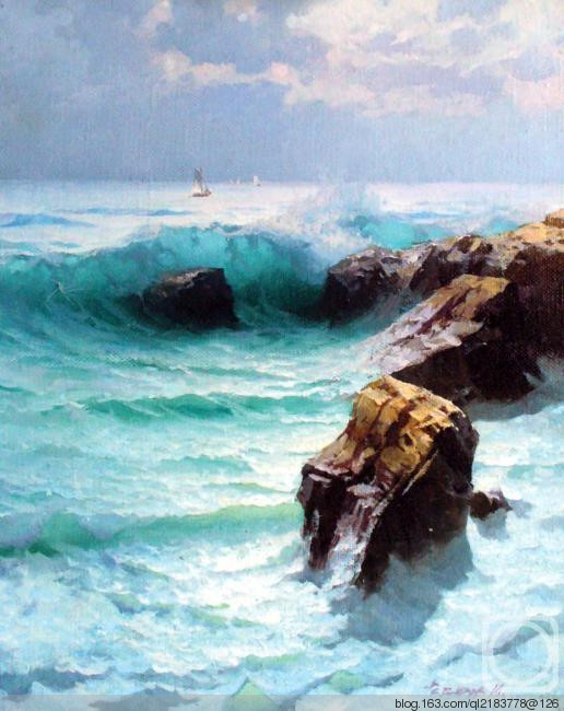 俄罗斯画家画水风景,俄罗斯远山风景油画100幅