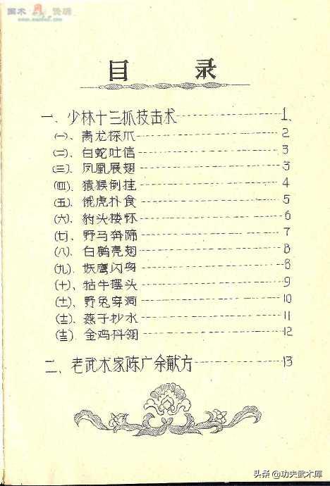 失传已久的古少林迷踪拳秘籍,少林十三抓拳谱