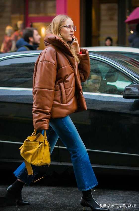 皮革羽绒服中款,皮革羽绒服