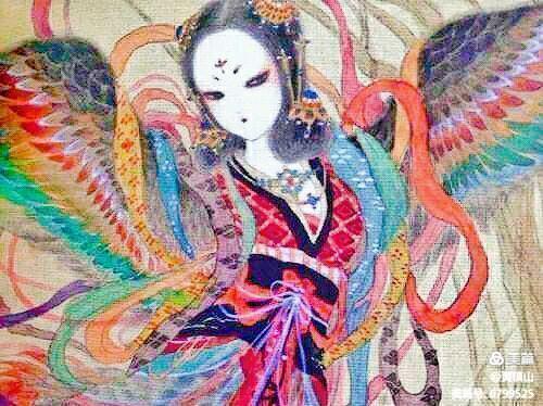 *镇黄**山：12世21位帝俊族徽四鸟绕日