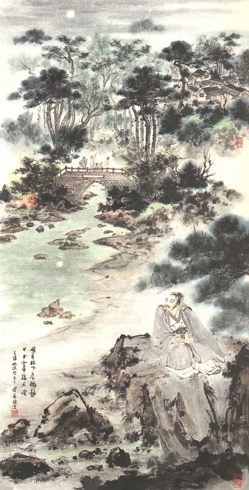 王维写意人物画赏读,中国当代书籍插图艺术欣赏之一