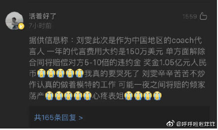 刘雯解约蔻驰,刘雯与蔻驰现状