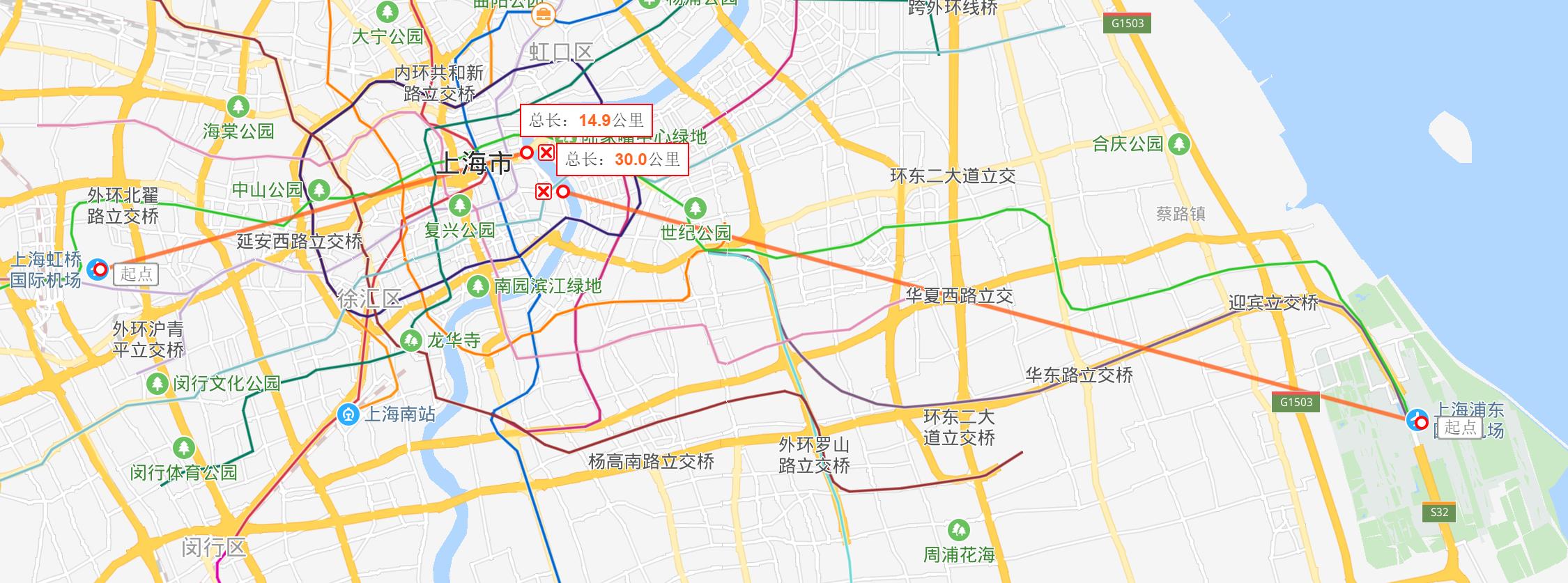 浦东机场和虹桥机场有大巴吗,虹桥机场至浦东机场多少公里