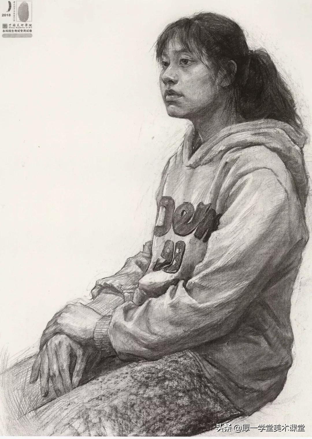 中国美院高分卷2020素描试卷,中国美院素描作品欣赏