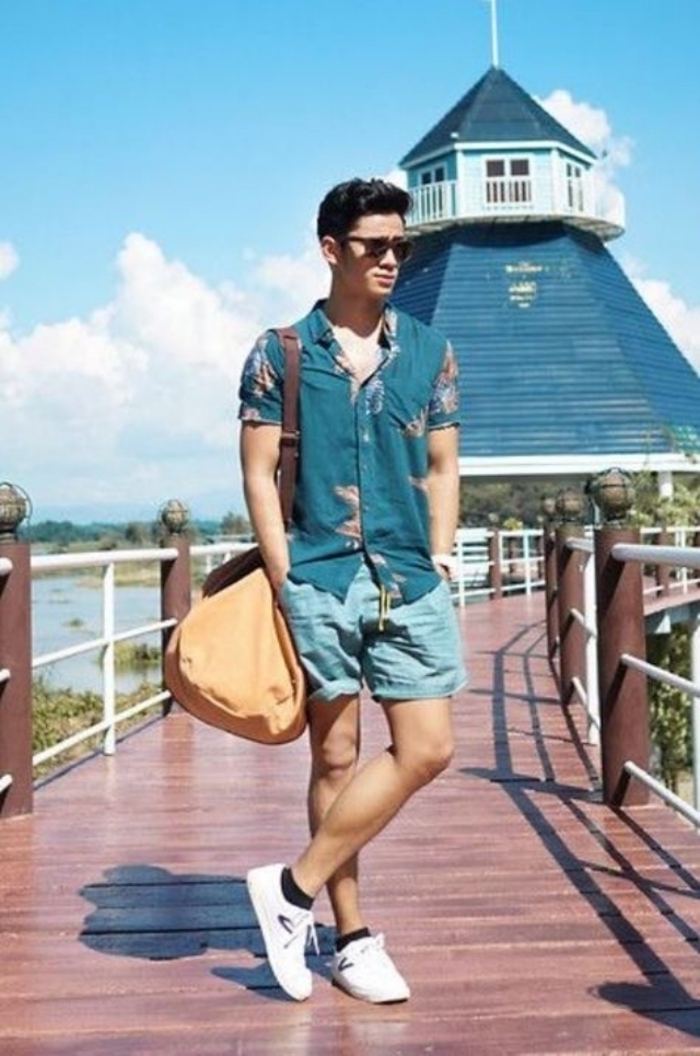 男生夏天短裤怎么穿不显矮不显胖,13岁穿搭男生夏季短裤
