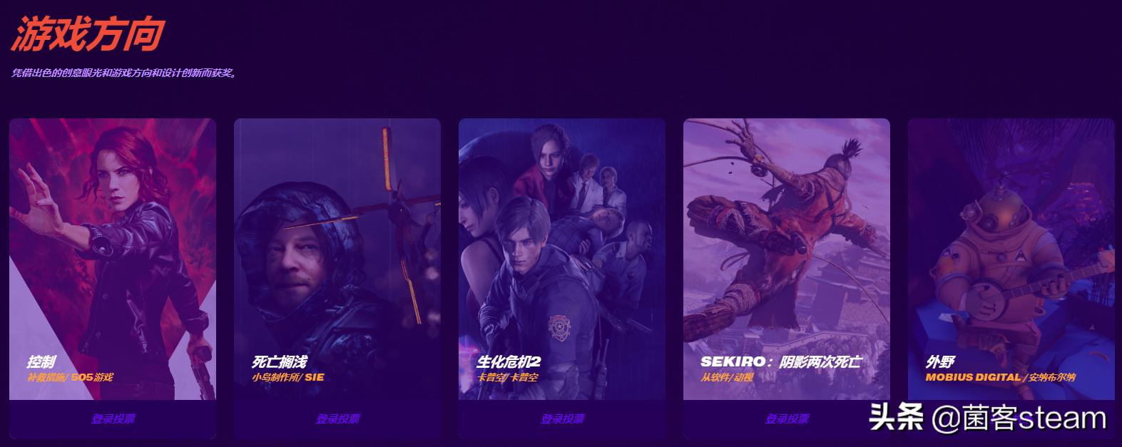 2020年公认最好游戏,2019年最佳游戏提名