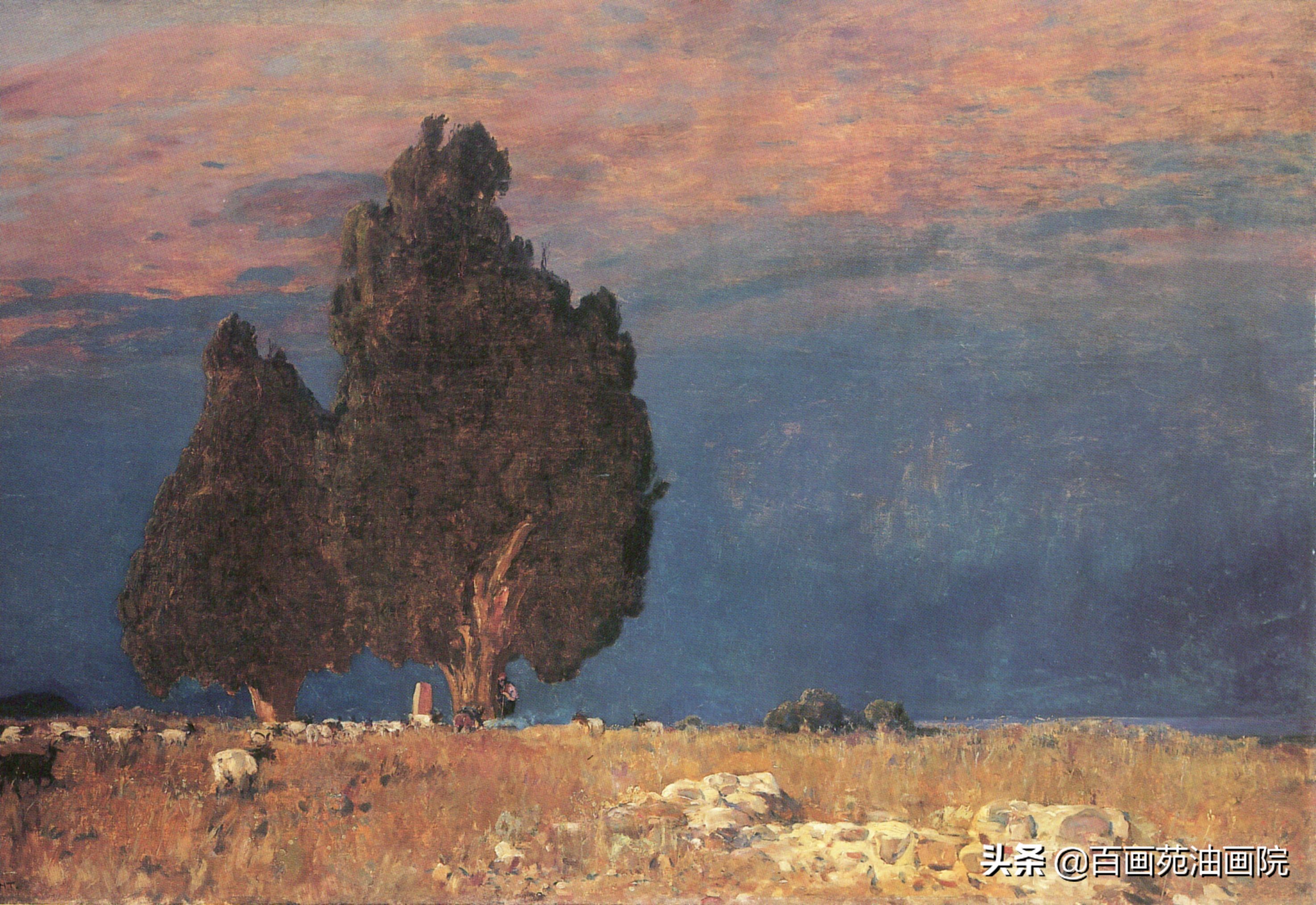 油画风景教程简单又好看,油画风景第一遍技巧