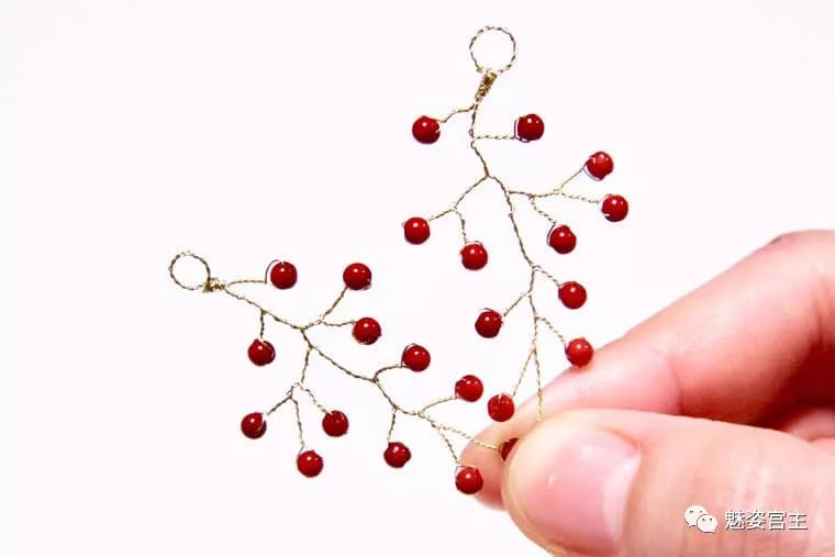 简单耳坠扭扭棒,菱形水晶珠耳饰教程