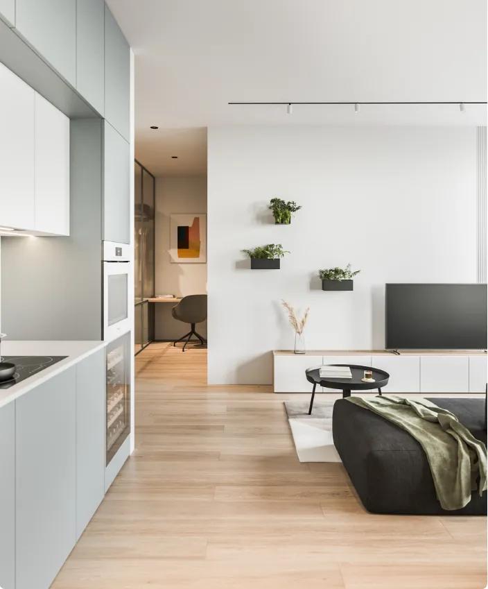 64㎡两房一厅的小空间设计，清新舒适，看完想把家里砸了