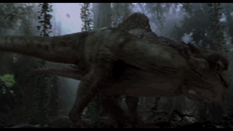 《侏罗纪公园3》棘龙打败霸王龙：主角光环实力碾压？