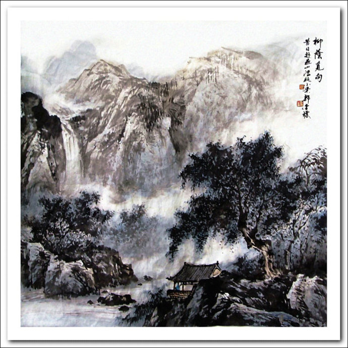 溪山山水画,溪山风骨山水图