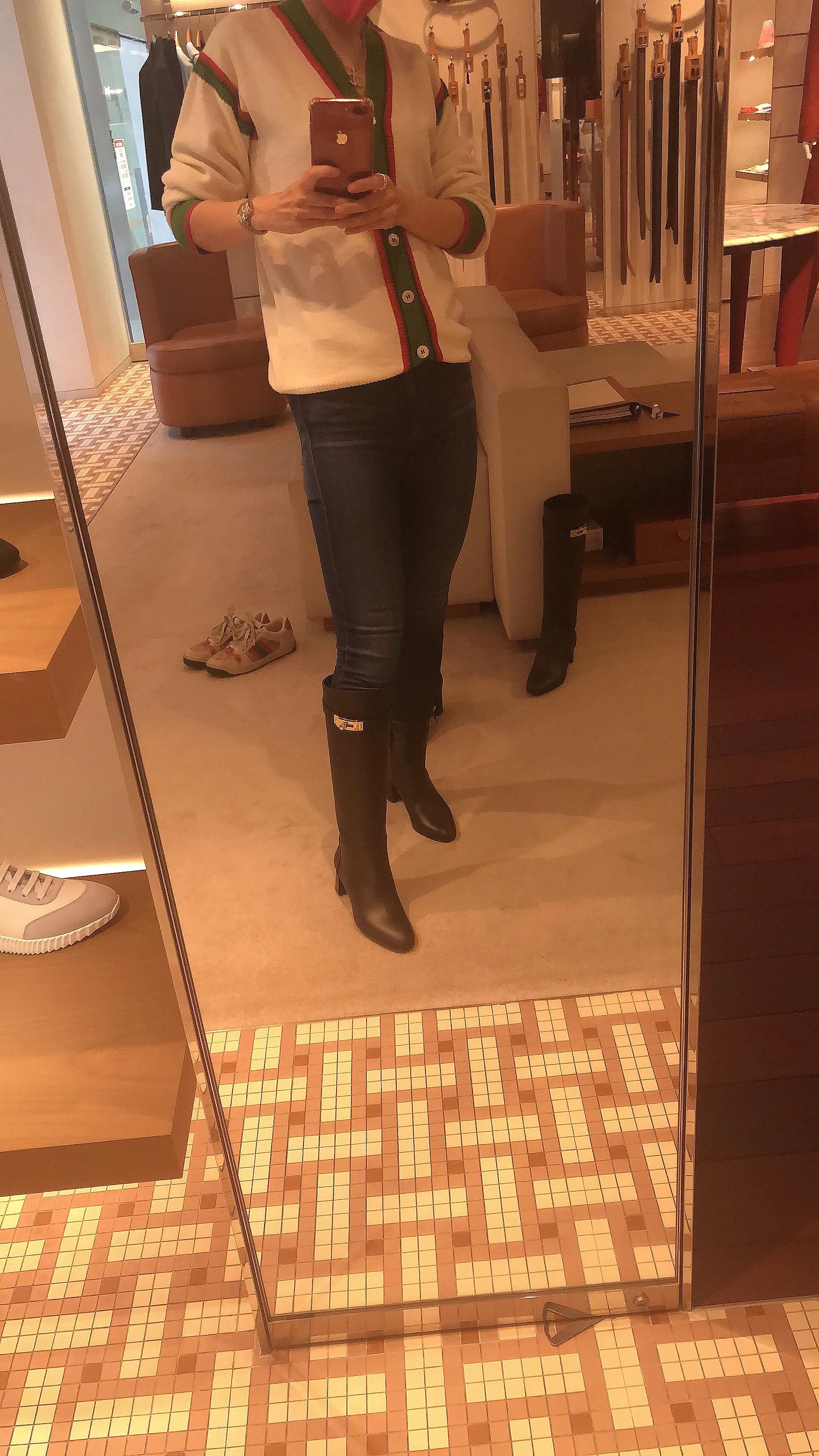 爱马仕kelly靴子上脚,爱马仕kelly稀有皮短靴