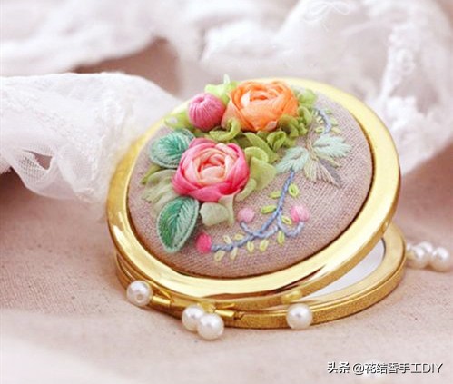 卷线绣的手工刺绣针法教程,喜字刺绣丝带绣