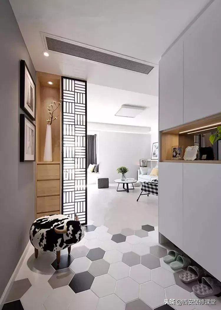 进门餐厅屏风隔断效果图轻奢,进门正对卫生间屏风隔断效果图