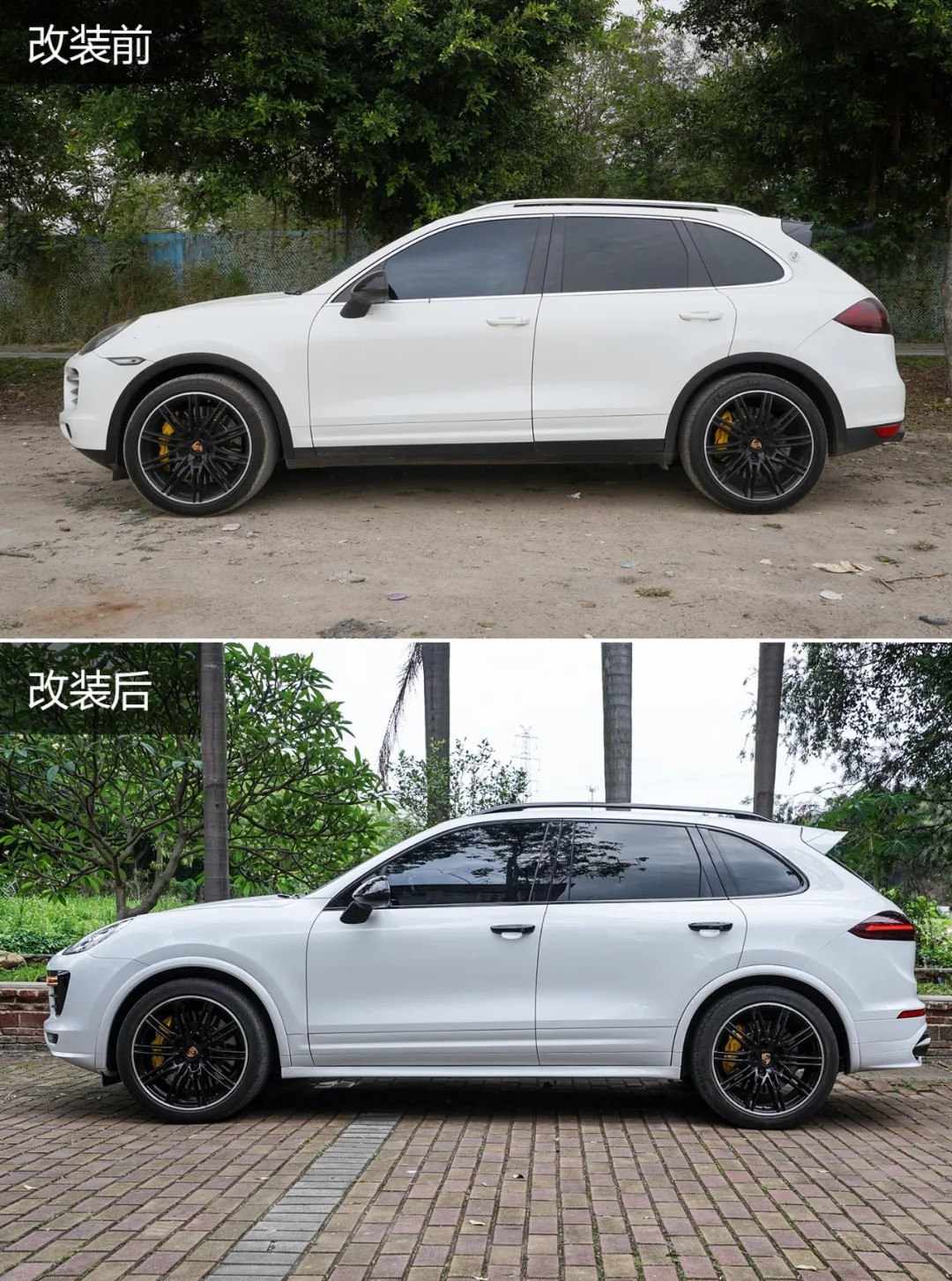 13年卡宴翻新后黑色外观,13年保时捷卡宴翻新