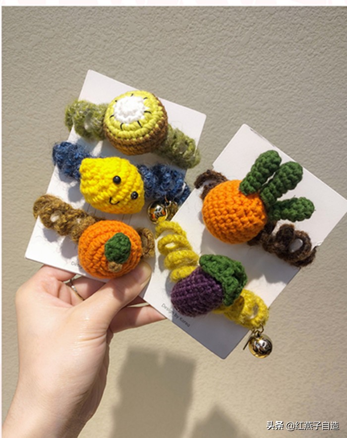 手工编织小饰品星黛露,纯色编织小饰品