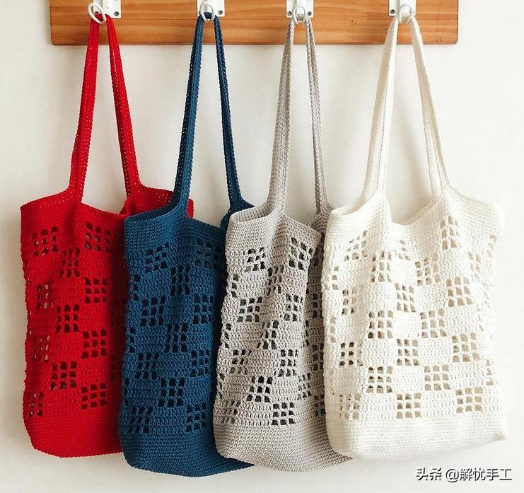 韩国钩针教程,简单的钩针编织包