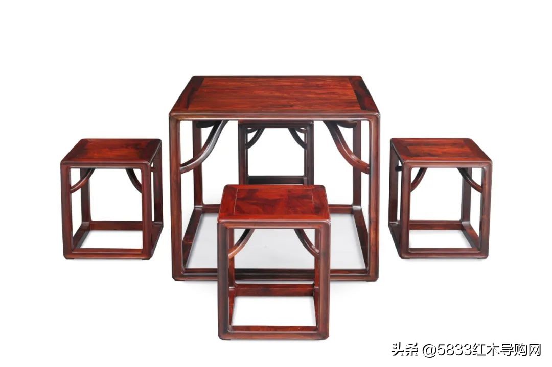 实木小方桌中式,海棠木小方桌