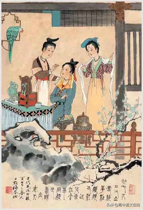 100首诗词图片,100首诗词100张风俗图太美了