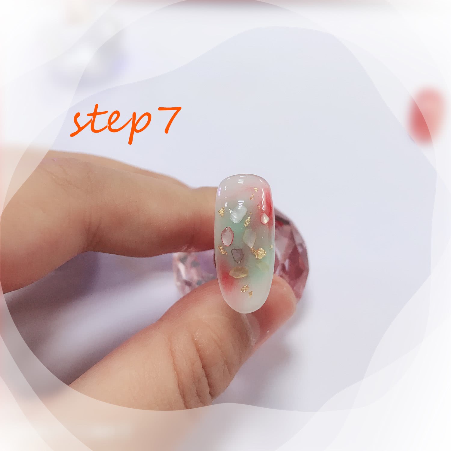 短款29号光疗晕染裸色贝壳美甲,贝壳美甲教程视频初学