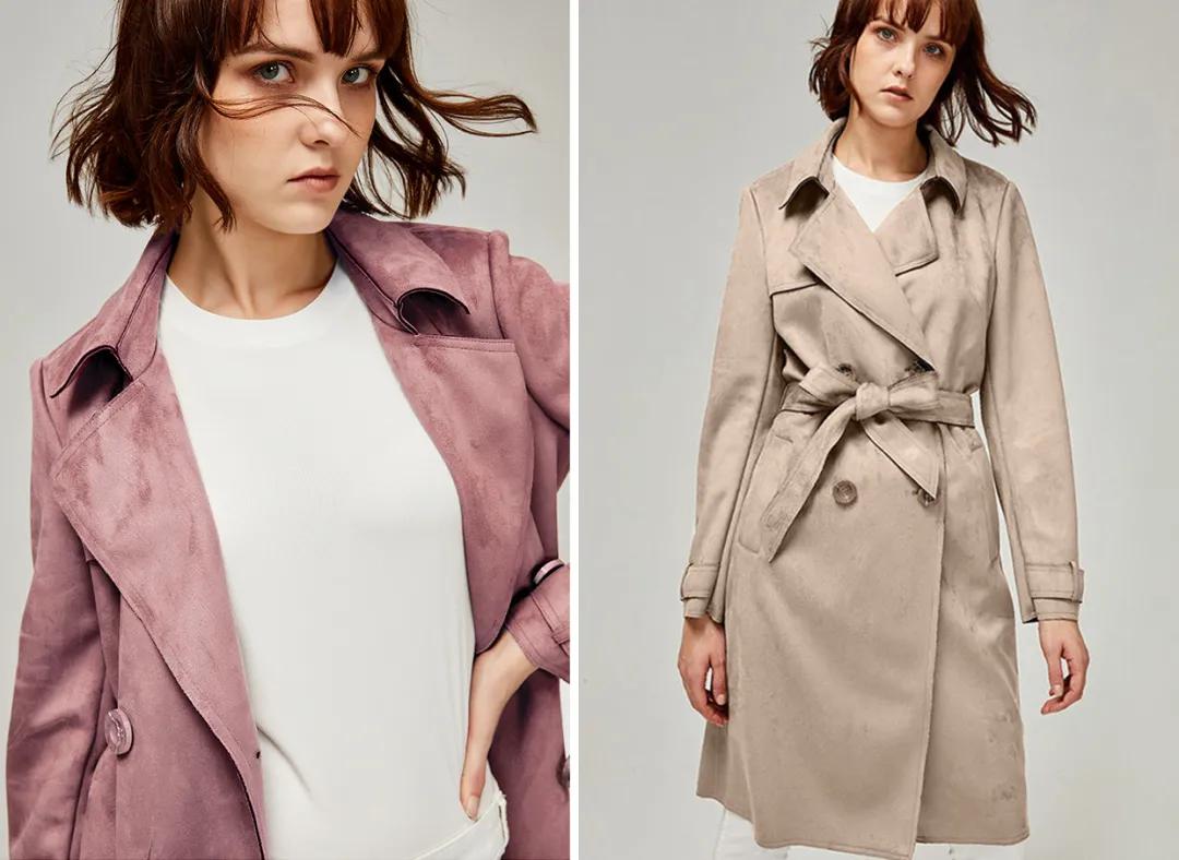 风衣英伦风短款麂皮,英伦经典格子风衣