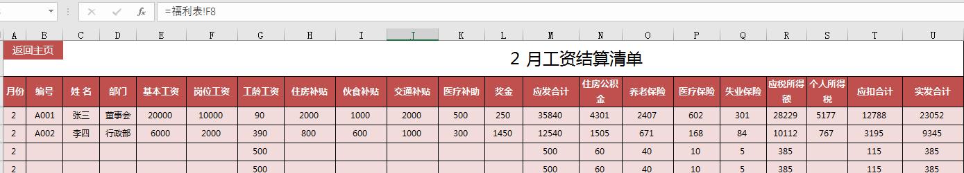 excel工资管理系统免费版,实用excel工资表格