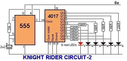 画出的555定时器电路引脚图,用555定时器构成双向流水灯电路图