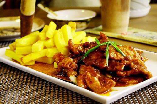 云南特色小吃豌豆粉,云南油炸豌豆粉