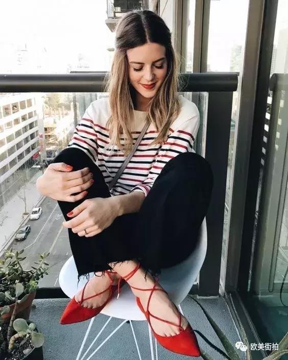 春季红鞋怎么搭配衣服,红色尖头单鞋子怎么搭配衣服