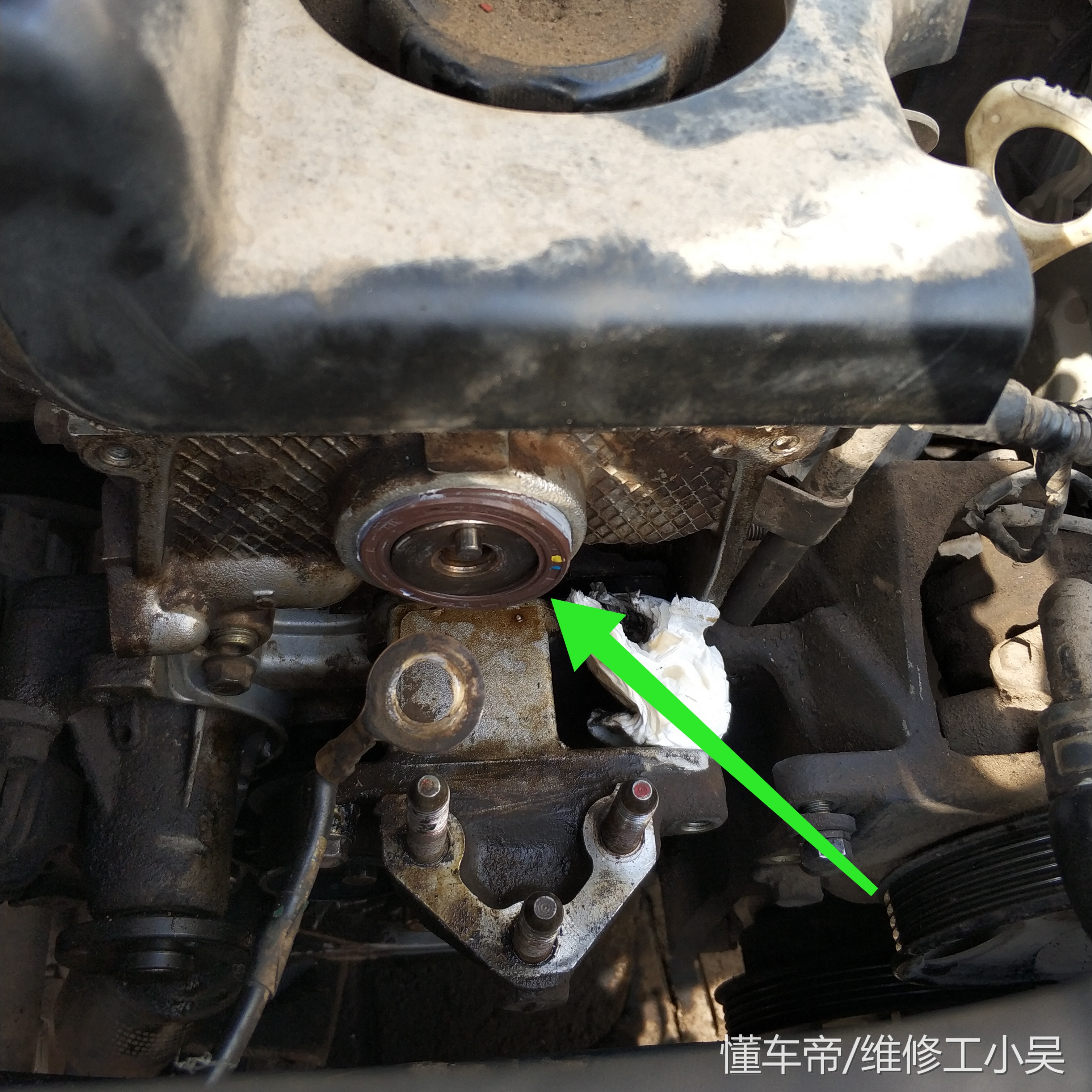 海马更换发动机皮带,海马发动机漏油维修