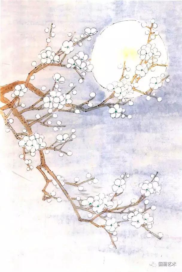 彩墨梅花国画作品欣赏,彩墨梅花画法步骤