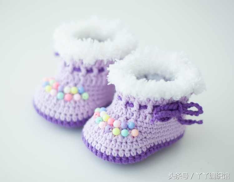 婴儿鞋钩织小靴子教程,宝宝小靴子钩织教程图解