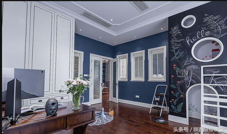 280平轻奢美式,120平美式轻奢风高级蓝灰