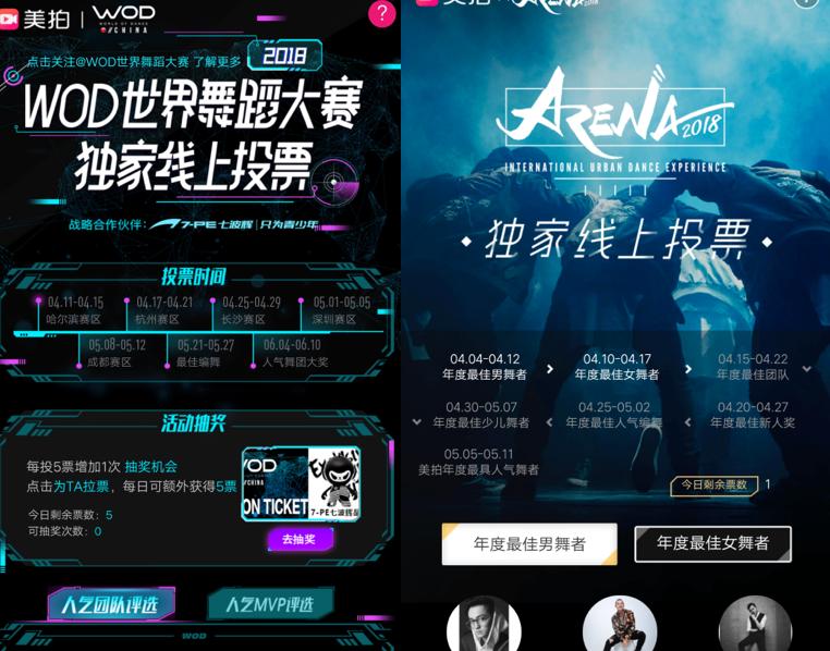 美拍WOD、Arena独家线上投票通道超人气舞团MVP诞生