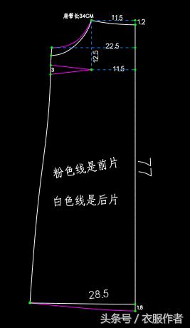 宽松款桑蚕丝落肩袖连衣裙纸样,复古宽松雪纺连衣裙纸样