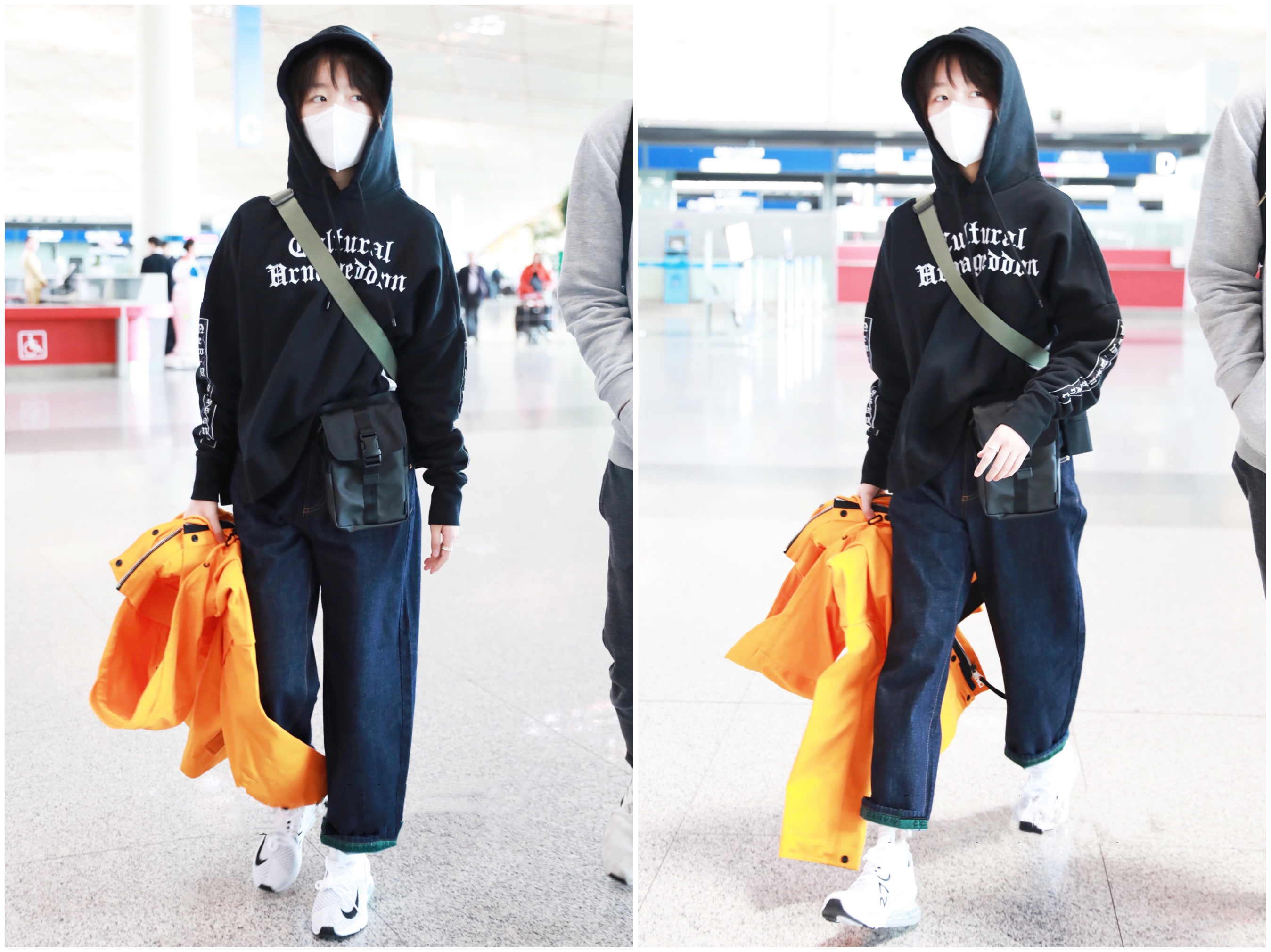 周冬雨最新款burberry格子衬衫,周冬雨派克外套搭牛仔